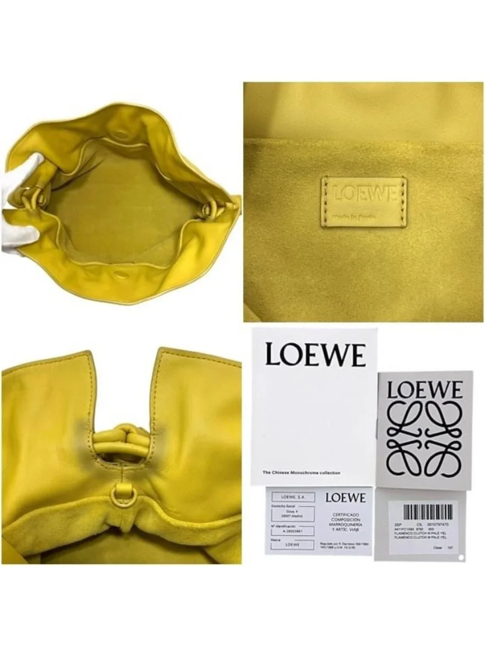Loewe Shoulder Bag Flamenco Clutch Medium Leather Napa Calfskin Yellow